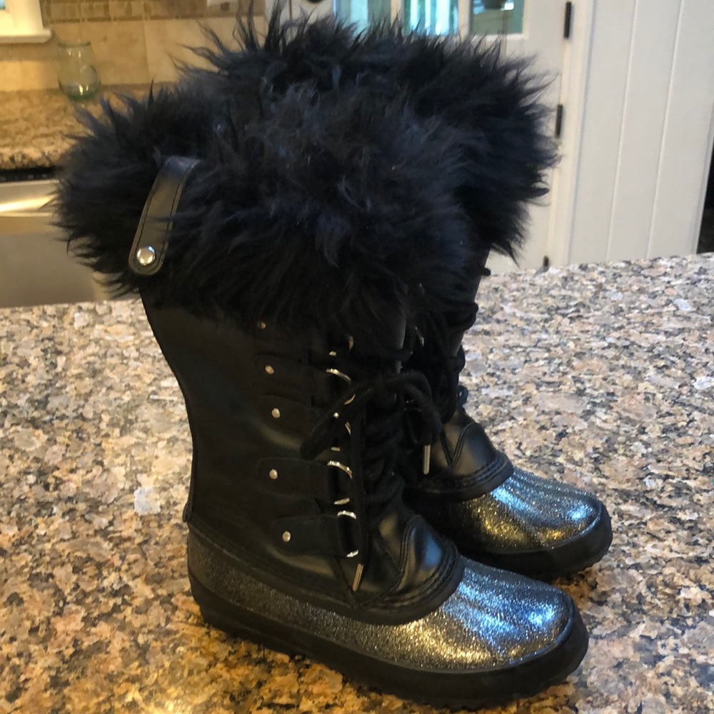 Sorel Joan of Artic Lux Winter Glitter Boots Sz 9 limited Edition